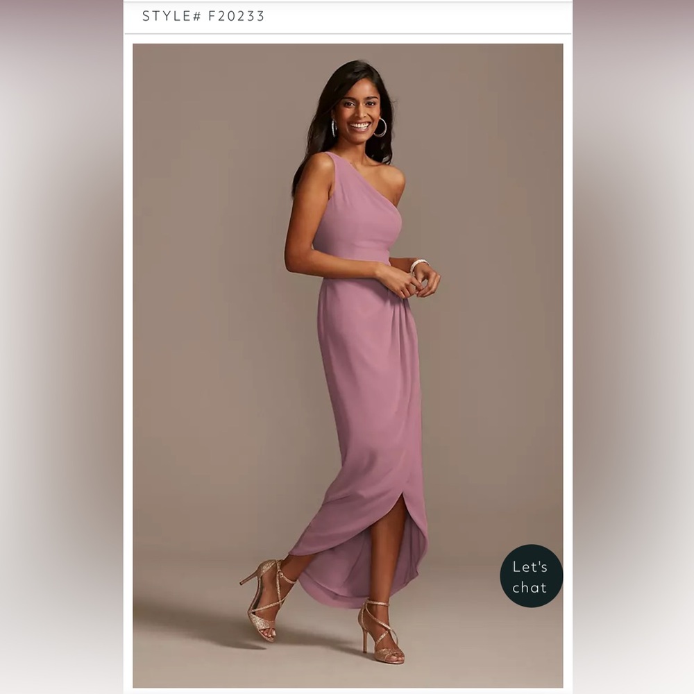 One Shoulder Chiffon Tulip Hem Bridesmaid Dress
